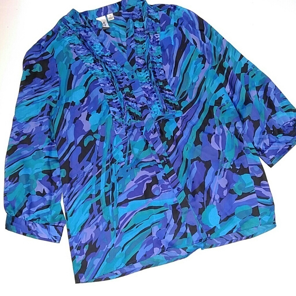 Marc Bouwer button dress blouse M